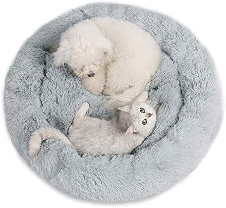 רצפת מחצלת כלבים מושכת חלומות | מיטת כלבים עגולה מיטות חיות מחמד ארוכות קטיפה לחיות מחמד קטנות בינוניות